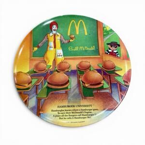 Vintage McDonald's Plate 1989 9 Collectible Hamburger University Plate Melamine